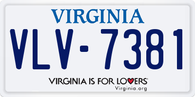 VA license plate VLV7381