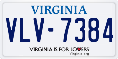 VA license plate VLV7384