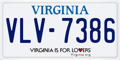 VA license plate VLV7386