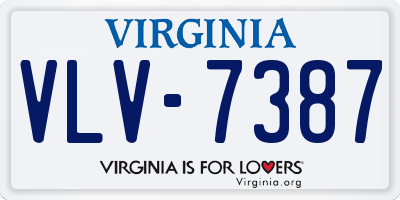 VA license plate VLV7387