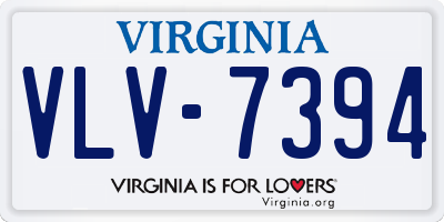 VA license plate VLV7394