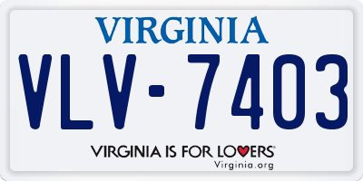 VA license plate VLV7403