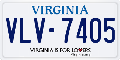 VA license plate VLV7405