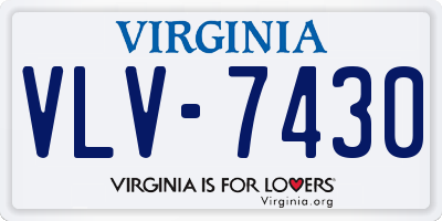 VA license plate VLV7430