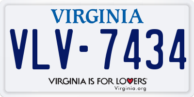 VA license plate VLV7434