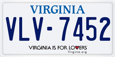 VA license plate VLV7452