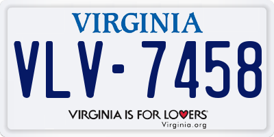 VA license plate VLV7458