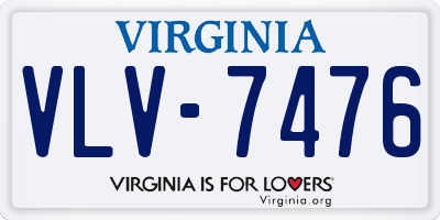 VA license plate VLV7476