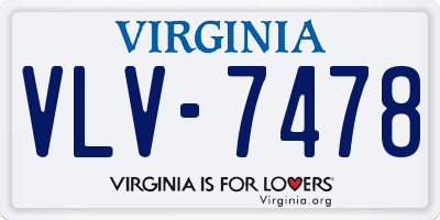 VA license plate VLV7478