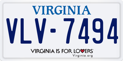 VA license plate VLV7494