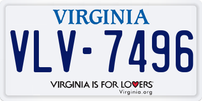 VA license plate VLV7496