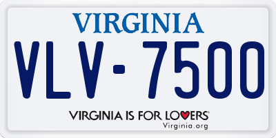 VA license plate VLV7500