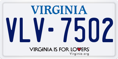 VA license plate VLV7502