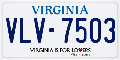 VA license plate VLV7503