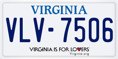 VA license plate VLV7506