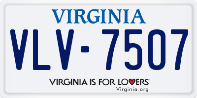 VA license plate VLV7507