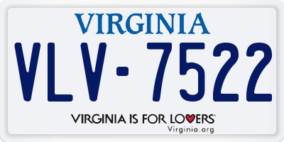 VA license plate VLV7522