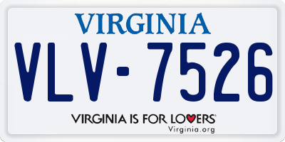 VA license plate VLV7526