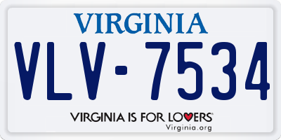 VA license plate VLV7534