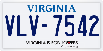 VA license plate VLV7542