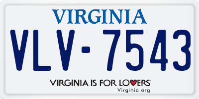 VA license plate VLV7543