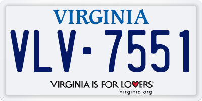 VA license plate VLV7551