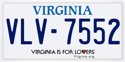 VA license plate VLV7552