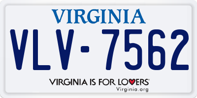 VA license plate VLV7562