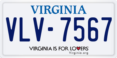 VA license plate VLV7567