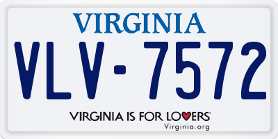 VA license plate VLV7572