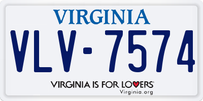 VA license plate VLV7574