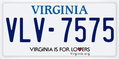 VA license plate VLV7575