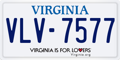 VA license plate VLV7577