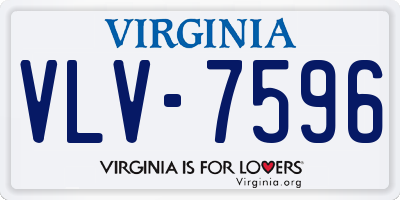 VA license plate VLV7596