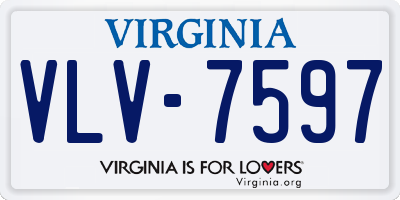 VA license plate VLV7597