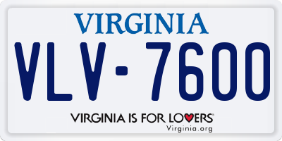 VA license plate VLV7600