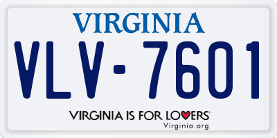 VA license plate VLV7601