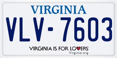 VA license plate VLV7603