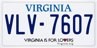 VA license plate VLV7607