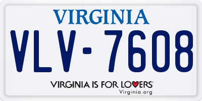 VA license plate VLV7608