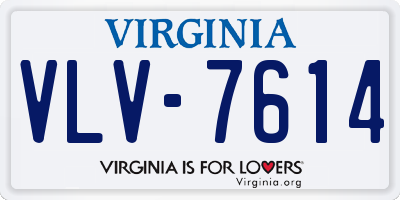 VA license plate VLV7614