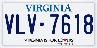 VA license plate VLV7618