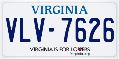 VA license plate VLV7626