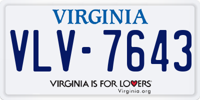 VA license plate VLV7643