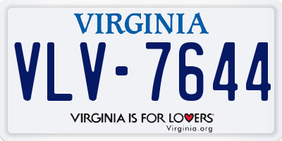 VA license plate VLV7644