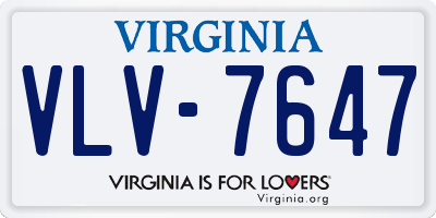 VA license plate VLV7647