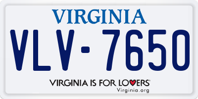 VA license plate VLV7650