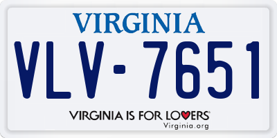 VA license plate VLV7651