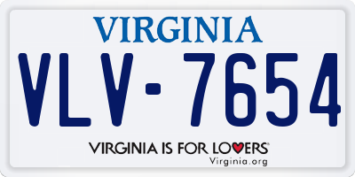 VA license plate VLV7654