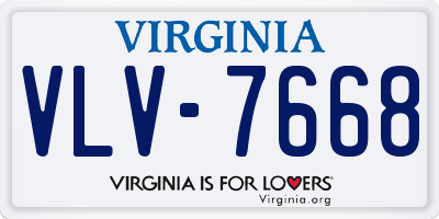 VA license plate VLV7668